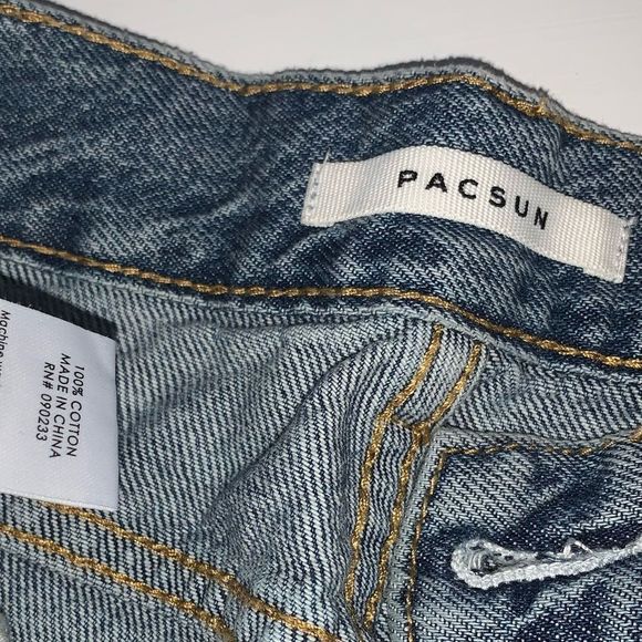 PacSun 100% Cotton High Rise Straight Distressed Jeans - Picture 6 of 16
